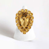 Crystal Rhinestone Teardrop Stretch Cocktail Ring - Madeline Love - Flyclothing LLC