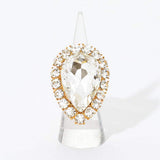 Crystal Rhinestone Teardrop Stretch Cocktail Ring - Madeline Love - Flyclothing LLC