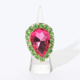 Crystal Rhinestone Teardrop Stretch Cocktail Ring - Madeline Love - Flyclothing LLC