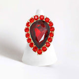 Crystal Rhinestone Teardrop Stretch Cocktail Ring - Madeline Love - Flyclothing LLC