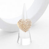Heart Crystal Rhinestone Pave Stretch Ring - Madeline Love - Flyclothing LLC