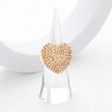 Heart Crystal Rhinestone Pave Stretch Ring - Madeline Love - Flyclothing LLC