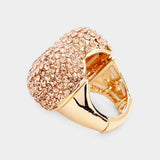 Heart Crystal Rhinestone Pave Stretch Ring - Madeline Love - Flyclothing LLC