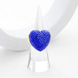Heart Crystal Rhinestone Pave Stretch Ring - Madeline Love - Flyclothing LLC