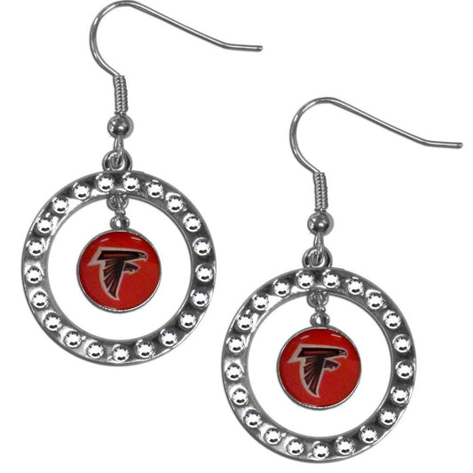 Atlanta Falcons Rhinestone Hoop Earrings - Atlanta Falcons - Flyclothing LLC