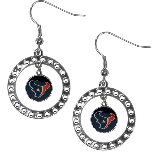 Houston Texans Rhinestone Hoop Earrings - Houston Texans - Flyclothing LLC