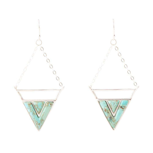 Trapeze Blue Turquoise and Sterling Silver Earrings - Barse Jewelry - Flyclothing LLC