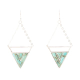 Trapeze Blue Turquoise and Sterling Silver Earrings - Barse Jewelry