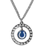 Indianapolis Colts Rhinestone Hoop Necklace - Indianapolis Colts - Flyclothing LLC