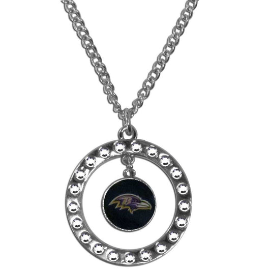 Baltimore Ravens Rhinestone Hoop Necklace - Baltimore Ravens - Flyclothing LLC