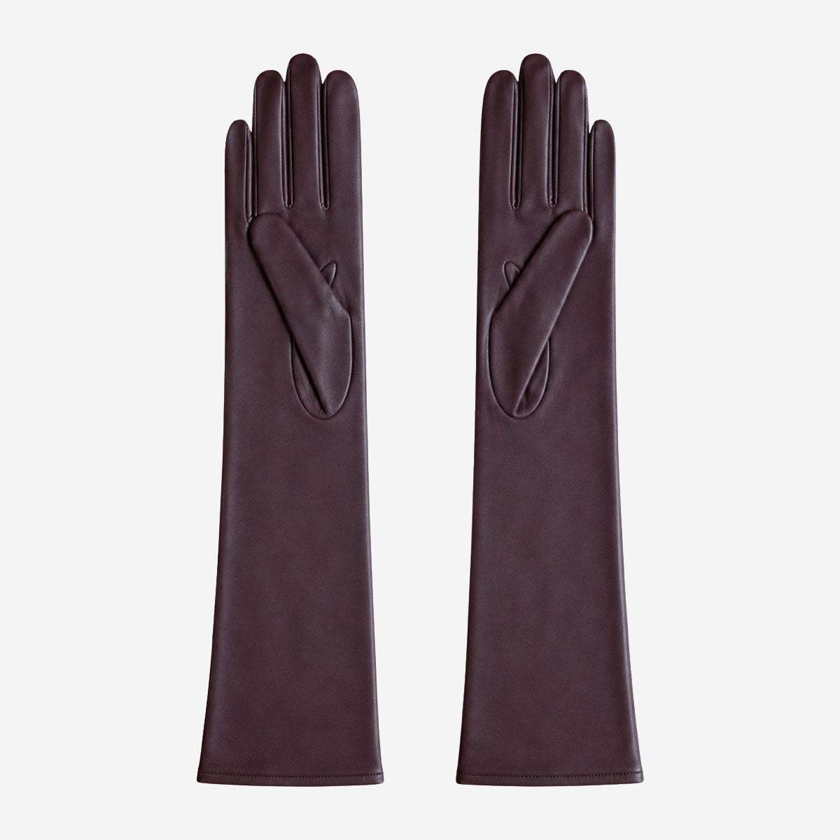 FS01W (brown) - Italian cashmere lined opera length leather gloves - Leather Gloves Online - Flyclothing LLC