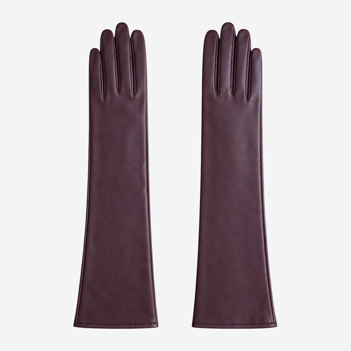 FS01W (brown) - Italian cashmere lined opera length leather gloves - Leather Gloves Online - Flyclothing LLC