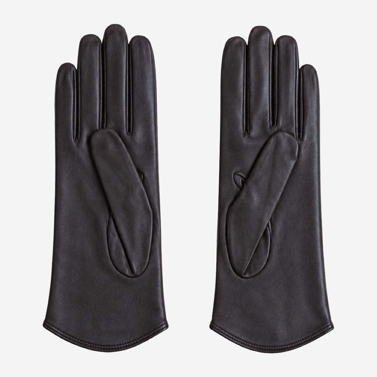 FS02Z (darkbrown) - Women’s unlined Italian lambskin leather gloves
