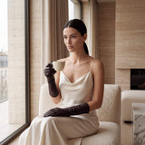 FS02Z (darkbrown) - Women’s unlined Italian lambskin leather gloves