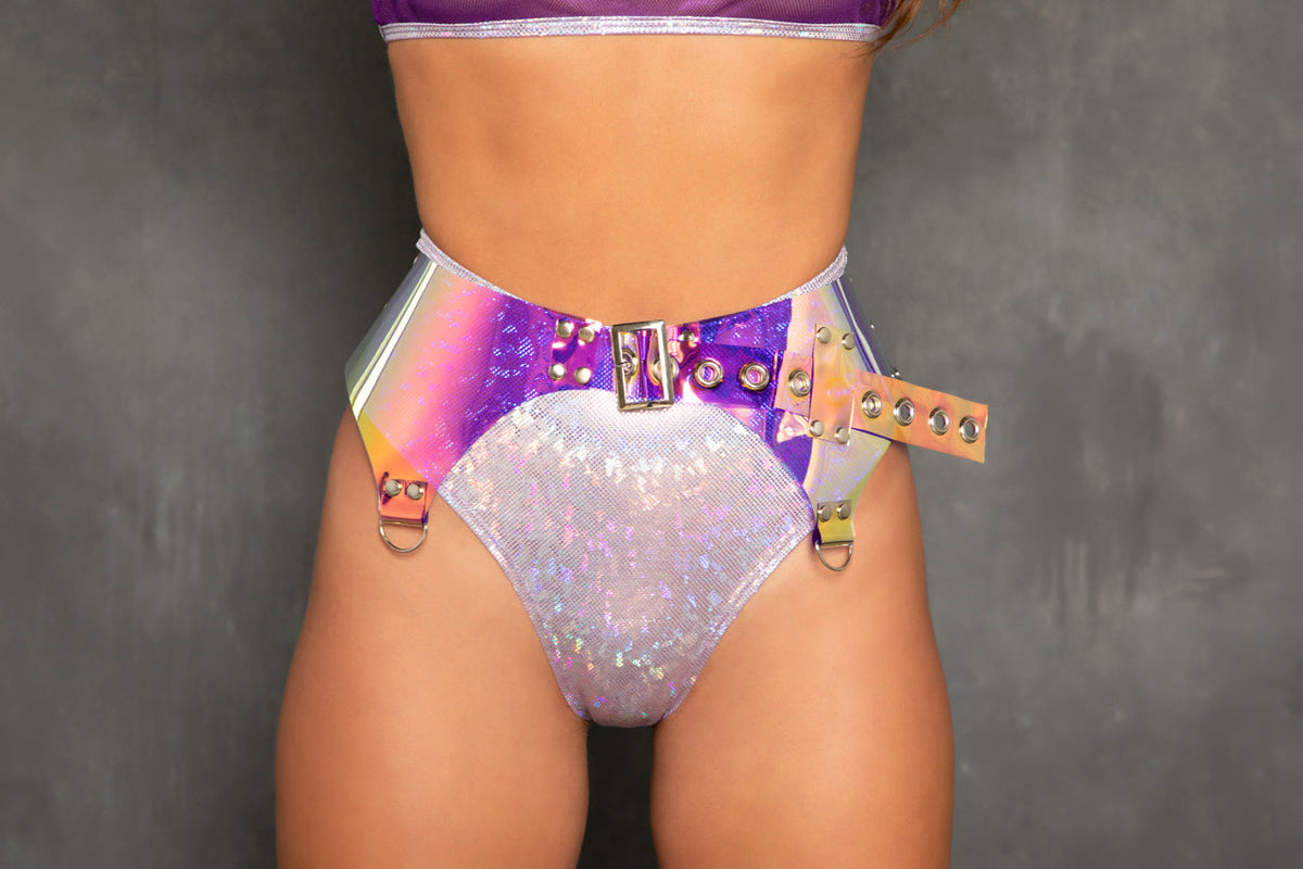 J. Valentine Holo Vinyl Garter Belt FS120 - J. Valentine - Flyclothing LLC