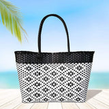 Aztec Pattern Basket Weave Tote Bag / Shoulder Bag - Madeline Love - Flyclothing LLC