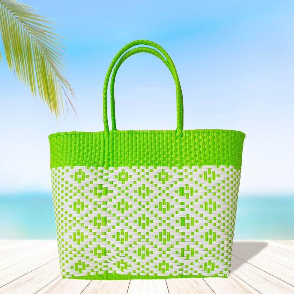 Aztec Pattern Basket Weave Tote Bag / Shoulder Bag - Madeline Love - Flyclothing LLC
