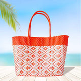 Aztec Pattern Basket Weave Tote Bag / Shoulder Bag - Madeline Love - Flyclothing LLC