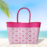 Aztec Pattern Basket Weave Tote Bag / Shoulder Bag - Madeline Love - Flyclothing LLC