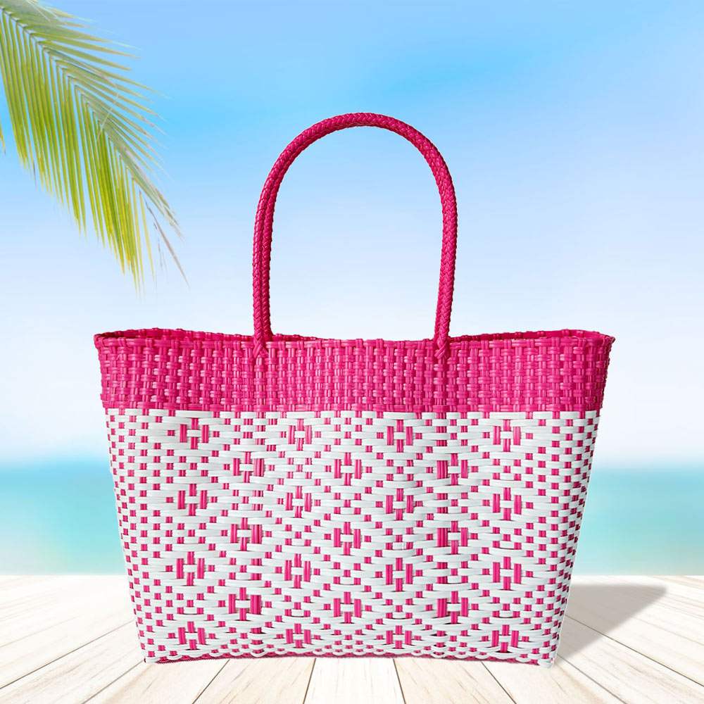 Aztec Pattern Basket Weave Tote Bag / Shoulder Bag - Madeline Love - Flyclothing LLC