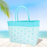 Aztec Pattern Basket Weave Tote Bag / Shoulder Bag - Madeline Love - Flyclothing LLC
