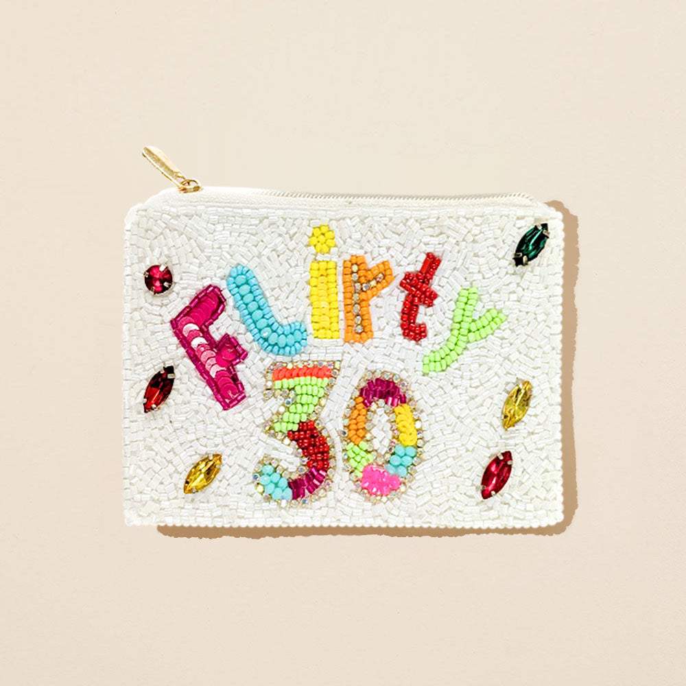FLIRTY 30 Message Seed Beaded Mini Pouch Bag - Madeline Love - Flyclothing LLC