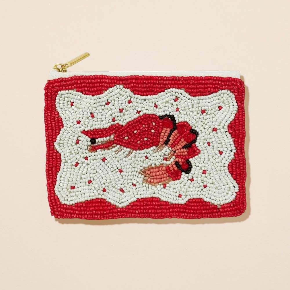 Lobster Seed Beaded Mini Pouch Bag - Madeline Love - Flyclothing LLC