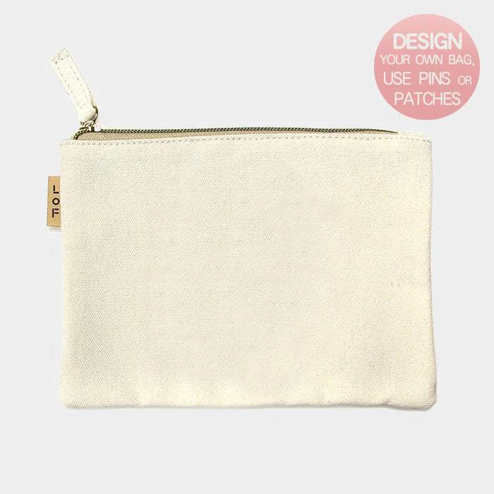 Plain Cotton Canvas Eco Pouch Bag - Madeline Love - Flyclothing LLC