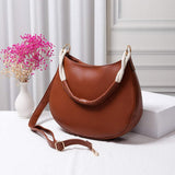 Solid Faux Leather Shoulder Crossbody Bag - Madeline Love - Flyclothing LLC