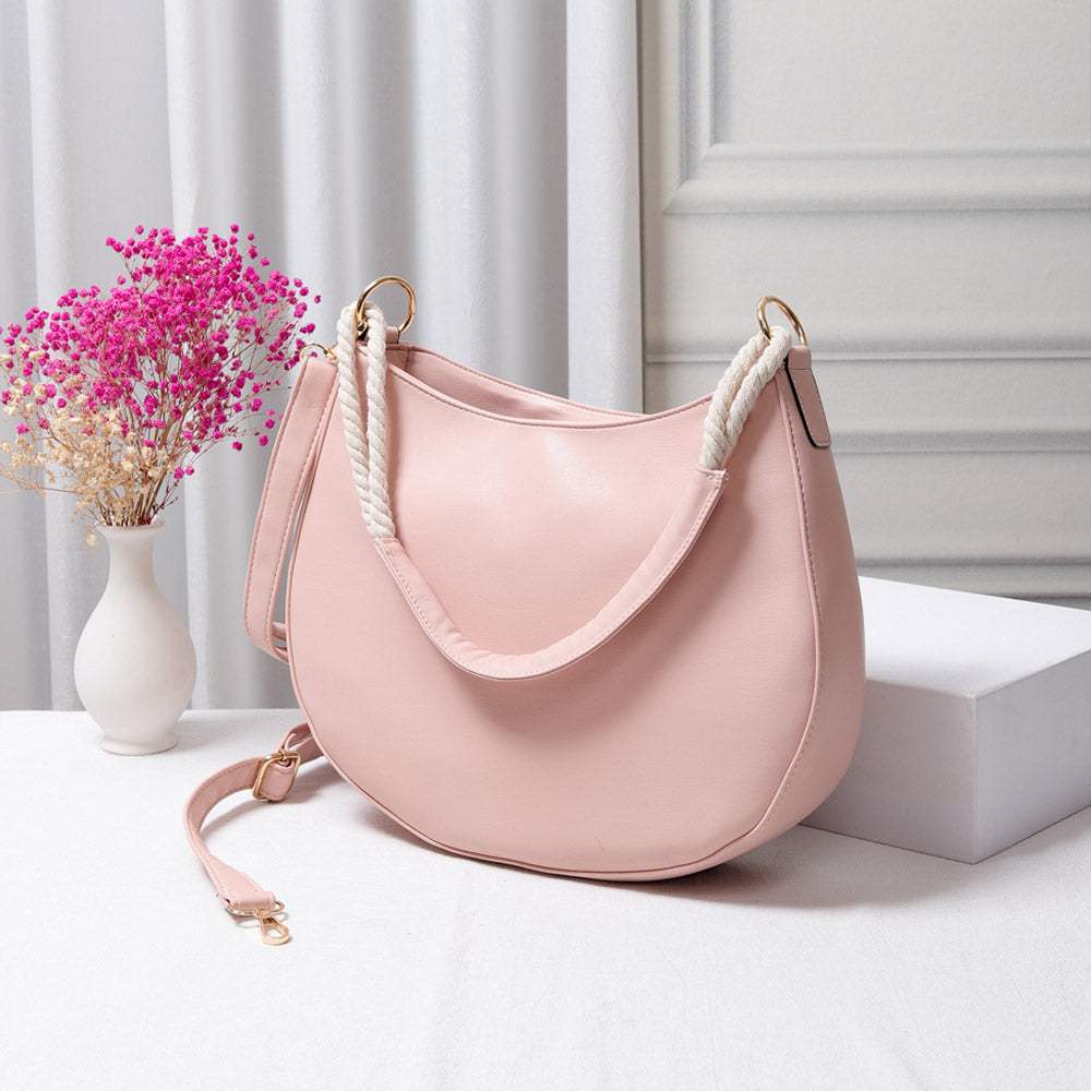 Solid Faux Leather Shoulder Crossbody Bag - Madeline Love - Flyclothing LLC