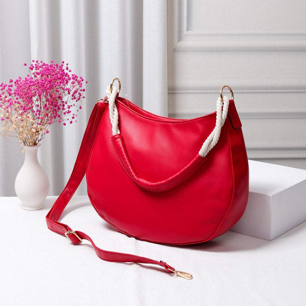Solid Faux Leather Shoulder Crossbody Bag - Madeline Love - Flyclothing LLC