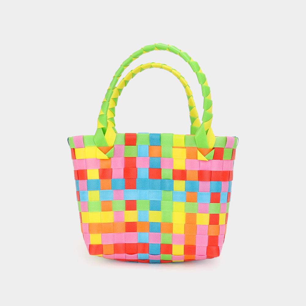 Basket Weave Mini Micro Tote Bag - Madeline Love - Flyclothing LLC