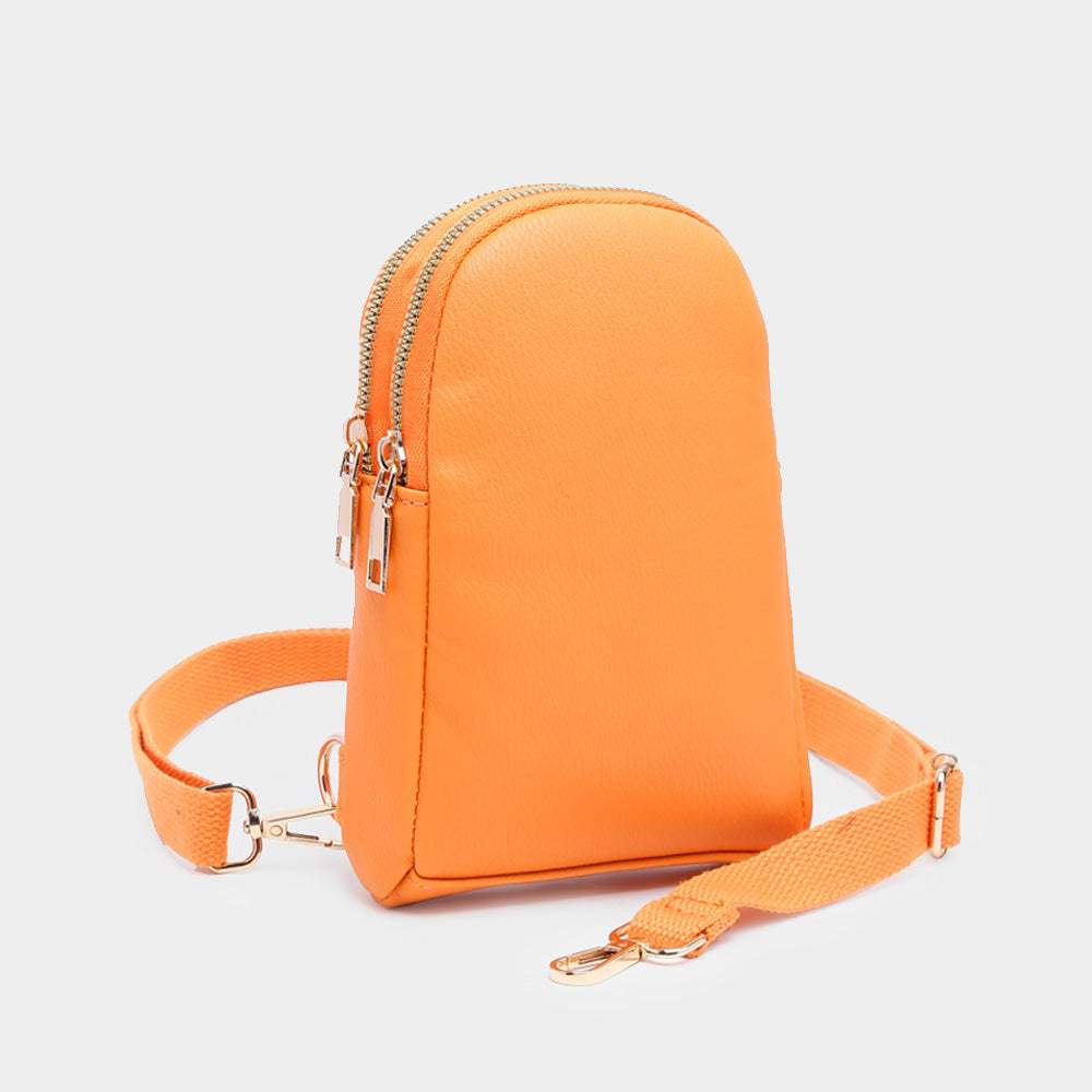 Solid Faux Leather Sling Bag - Madeline Love - Flyclothing LLC