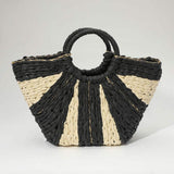 Woven Raffia Round Handle Tote Bag - Madeline Love - Flyclothing LLC