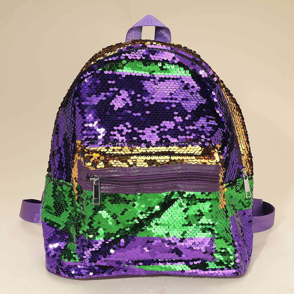 Mardi Gras Sequin Backpack Bag - Madeline Love - Flyclothing LLC