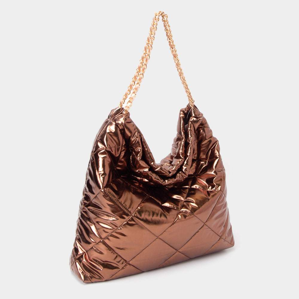 Padded Adjustable Metal Strap Shoulder Bag - Madeline Love - Flyclothing LLC