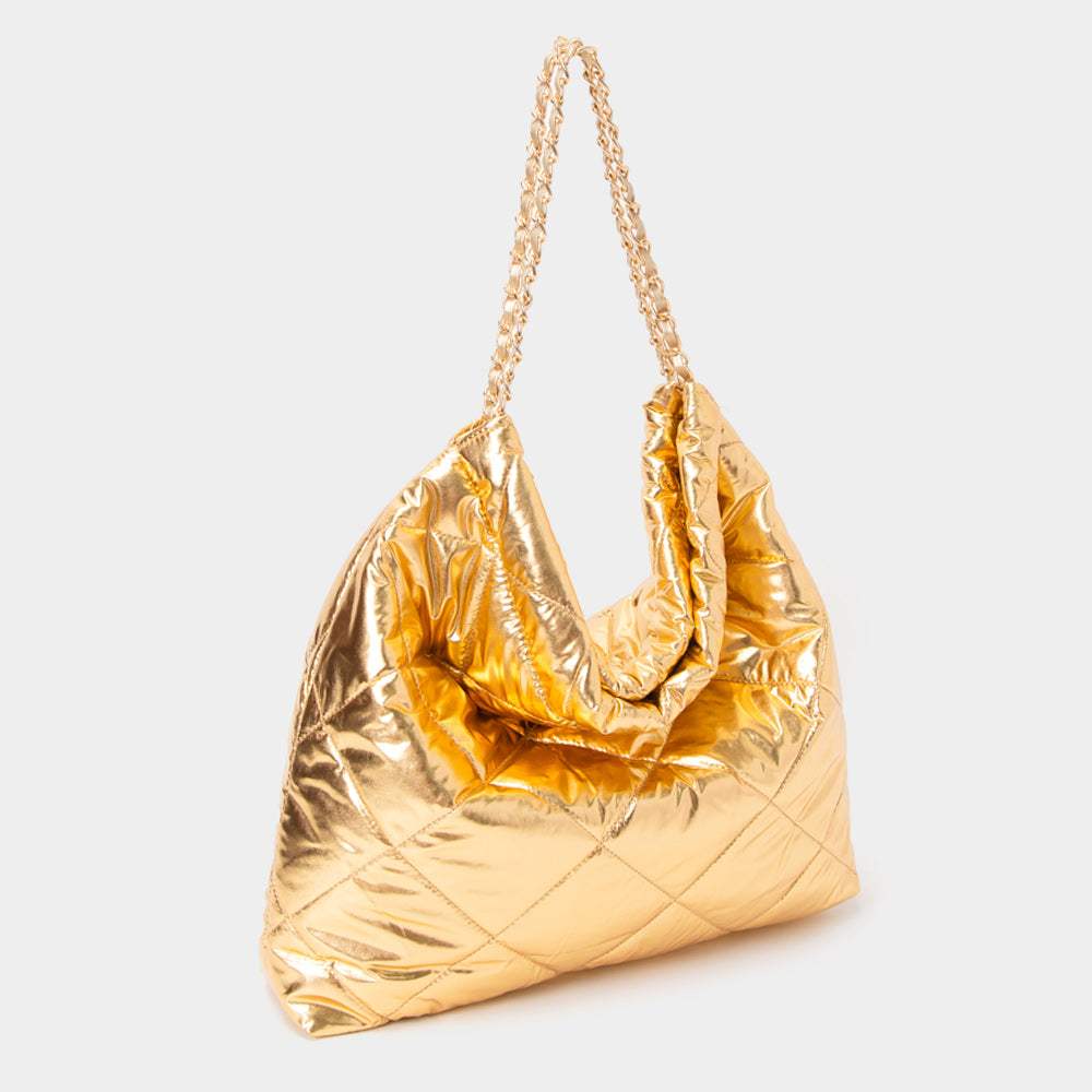 Padded Adjustable Metal Strap Shoulder Bag - Madeline Love - Flyclothing LLC