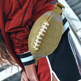 Bling Studded Game Day Football Shape Fanny Pack Sling Bag - Madeline Love - Flyclothing LLC