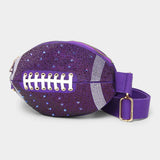 Bling Studded Game Day Football Shape Fanny Pack Sling Bag - Madeline Love - Flyclothing LLC