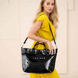 THE BAG Message Print Solid Clear Finish Tote Crossbody Bag - Madeline Love - Flyclothing LLC