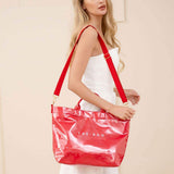 THE BAG Message Print Solid Clear Finish Tote Crossbody Bag - Madeline Love - Flyclothing LLC