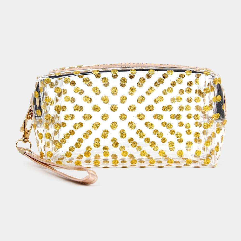 Glittered Polka Dots Pouch Bag - Madeline Love - Flyclothing LLC
