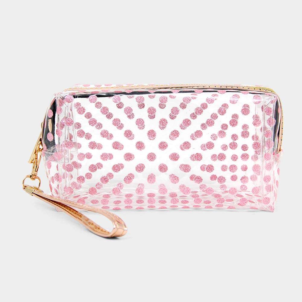 Glittered Polka Dots Pouch Bag - Madeline Love - Flyclothing LLC