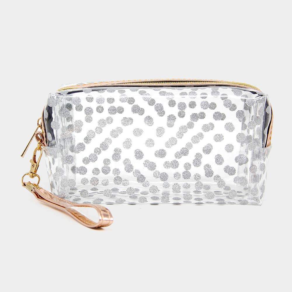 Glittered Polka Dots Pouch Bag - Madeline Love - Flyclothing LLC