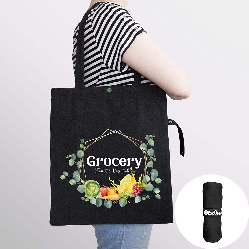 Grocery Fruit Vegetable Message Printed Foldable Eco Bag - Madeline Love - Flyclothing LLC