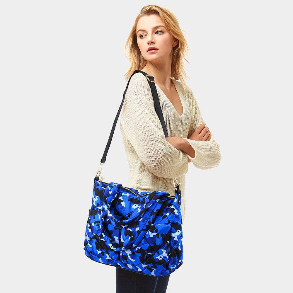 Camo Puffer Tote Bag - Madeline Love - Flyclothing LLC