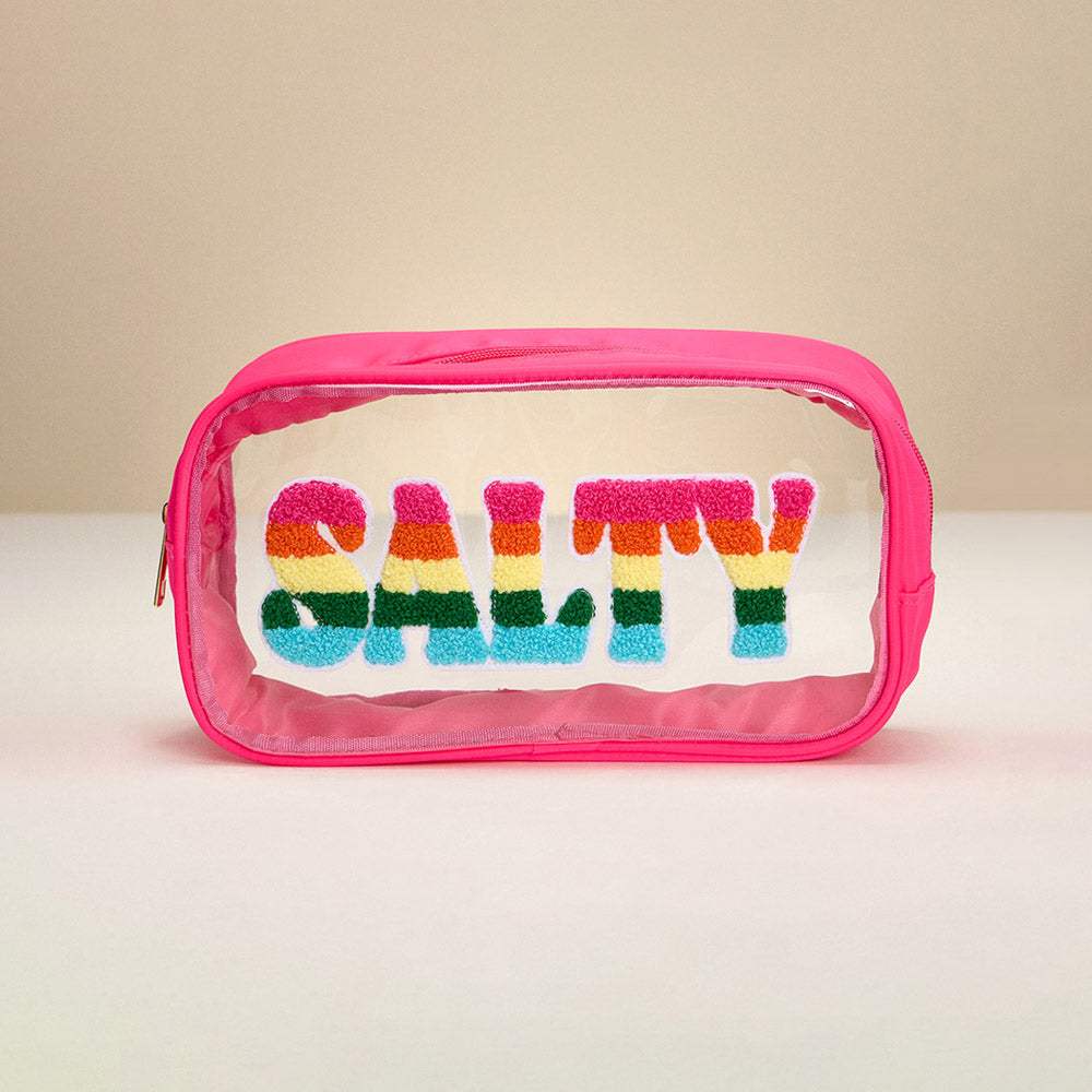 SALTY Message Transparent Pouch Bag / Organizer - Madeline Love - Flyclothing LLC