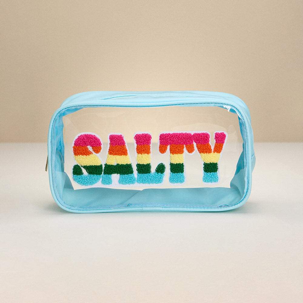 SALTY Message Transparent Pouch Bag / Organizer - Madeline Love - Flyclothing LLC