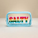 SALTY Message Transparent Pouch Bag / Organizer - Madeline Love - Flyclothing LLC