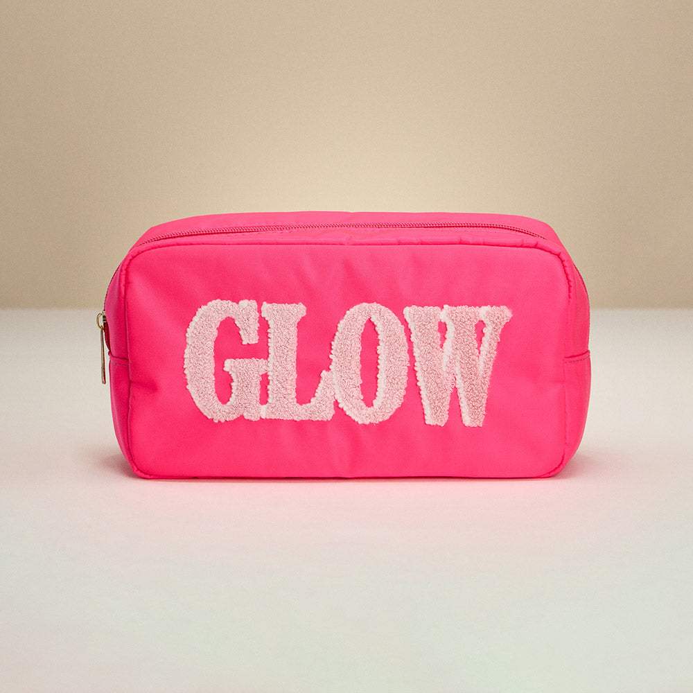 GLOW Message Patch Embroidered Pouch Bag / Organizer - Madeline Love - Flyclothing LLC